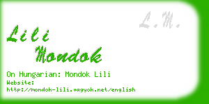 lili mondok business card